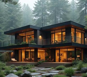 طراحی ویلای جنگلی